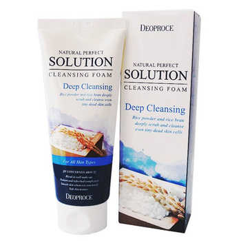 DEOPROCE NATURAL PERFECT SOLUTION CLEANSING FOAM DEEP CLEANSING